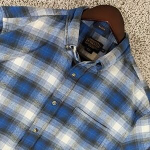 Pendleton Mason Flannel Shirt Plaid Button Up Long Sleeve Cotton‎ Mens M